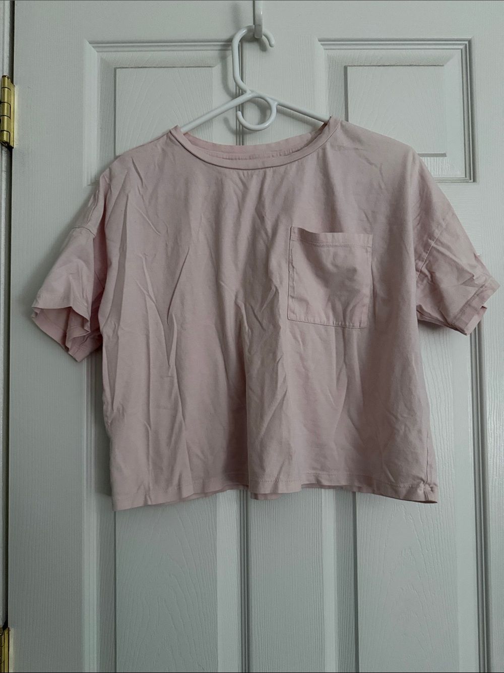 Banana Republic Pale Pink Cropped Pocket Tee
